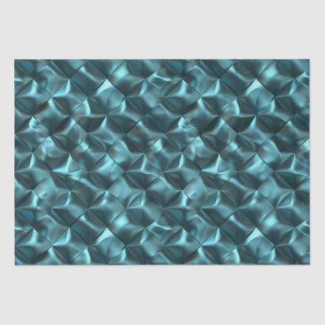 Aquamarin Blue Green Abstrakt Glam Seidenpapier (Vorderseite)