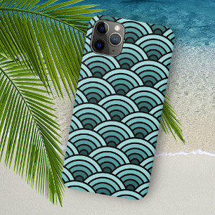 Aquamarin Blue Green Concentric Waves Art Muster Case-Mate iPhone Hülle