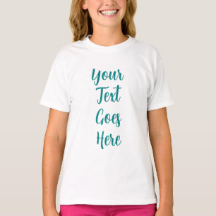 Aquamarin Blue Green Custom Text Name Add Foto Gir T-Shirt
