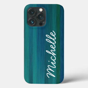 Aquamarin Blue Green & White Custom Curry Name Case-Mate iPhone Hülle