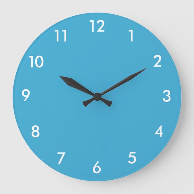 Aquamarin Blue Large Clock Große Wanduhr (Vorderseite)