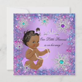 Aquamarin Blue Lila Pink Princess Baby Dusche Ethn Einladung