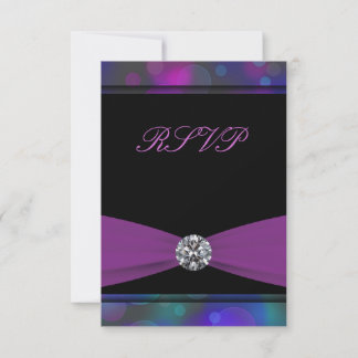 Aquamarin Blue Lila Quinceanera UAWG RSVP Karte