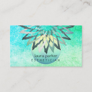 Aquamarin Blue Lotus Blume Beautician Kosmetologe Visitenkarte