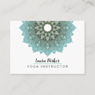 Aquamarin Blue Mandala Lotus Meditation Holistisch Visitenkarte