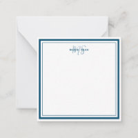 Aquamarin Blue Minimalistisch Simple Monogram Two