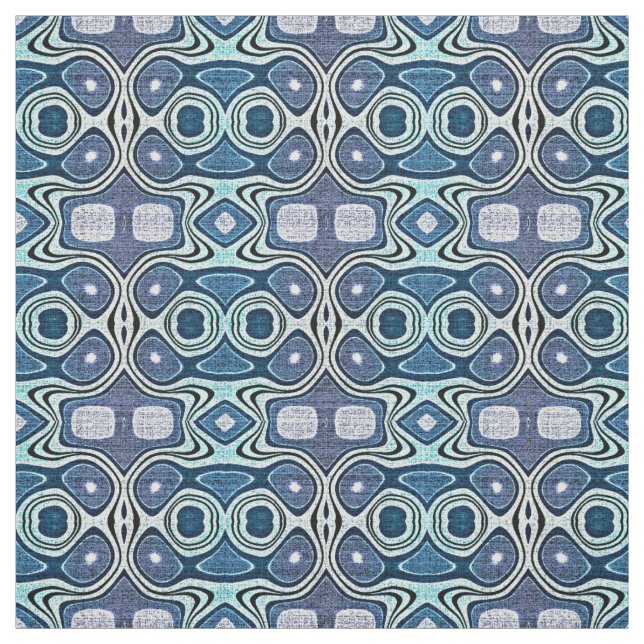 Aquamarin Blue Mint Green Violet Bali Batik Muster Stoff (Muster)