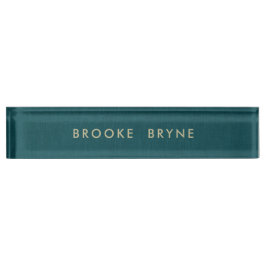 Aquamarin Blue Modern Beruflich Minimalistisch Namensplakette