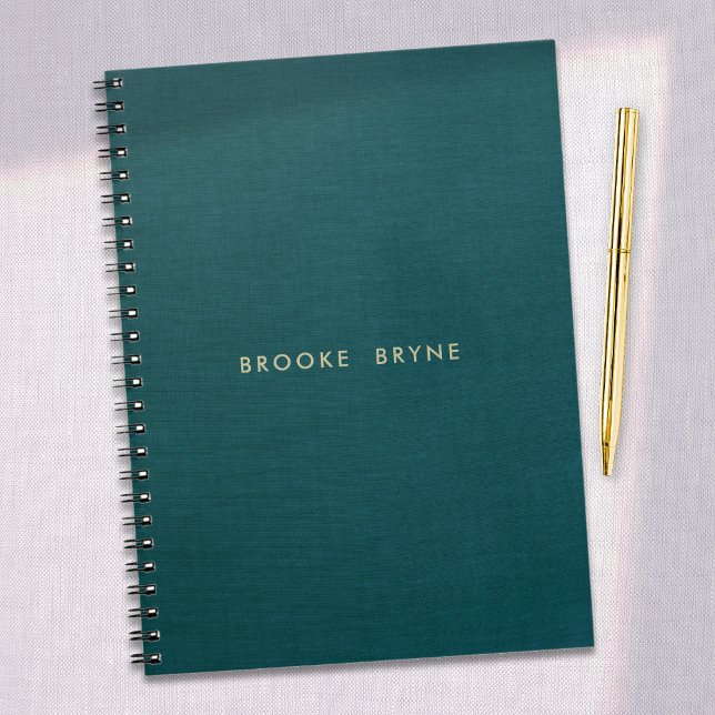 Aquamarin Blue Modern Beruflich Minimalistisch Notizblock (teal green spiral notebook)