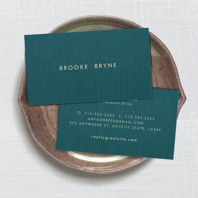 Aquamarin Blue Modern Beruflich Minimalistisch Visitenkarte (Von Creator hochgeladen)