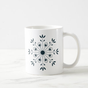 Aquamarin Blue Modern Scandinavian Christmas Snowf Kaffeetasse