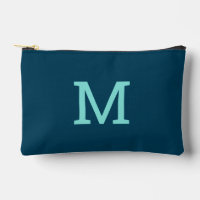 Aquamarin-Blue-Monogram-Anfangszubehör Makeup-Beut