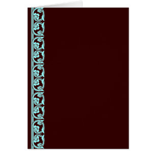 Aquamarin Blue on Chocolate Gothic Blank Art Card