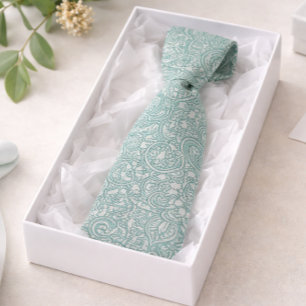 Aquamarin Blue Paisley Krawatte