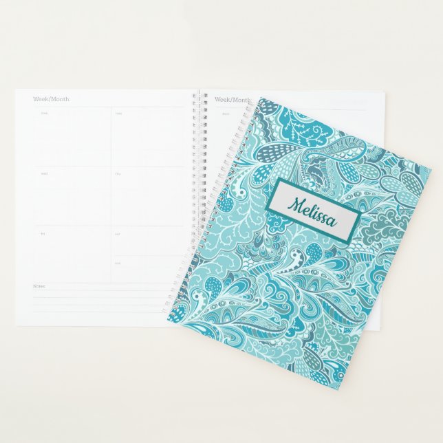 Aquamarin Blue Paisley Planer (Anzeige)
