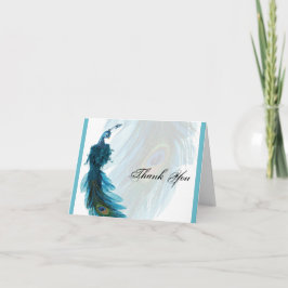 Aquamarin Blue Peacock Plume Vielen Dank Dankeskarte