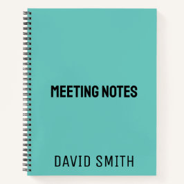 Aquamarin Blue Personalisiert Sketchbook mit Name Notizbuch