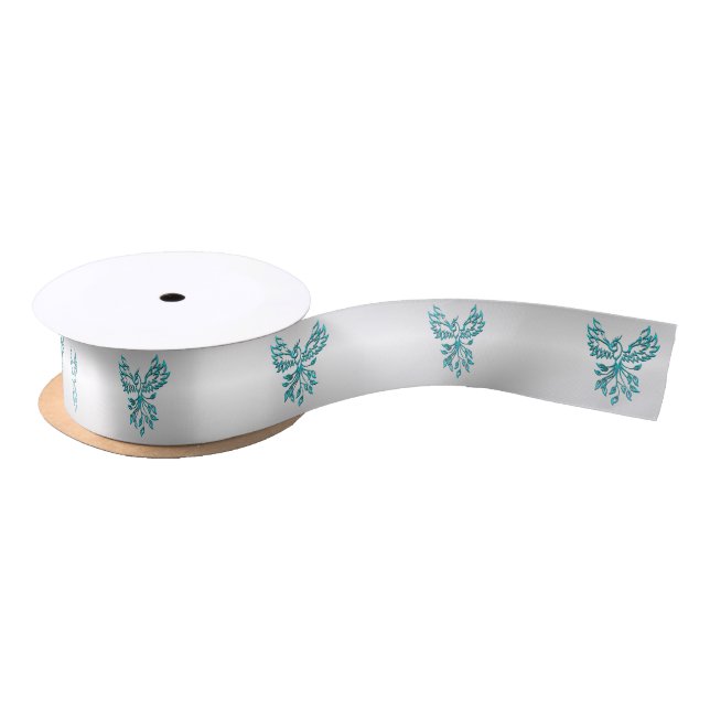 Aquamarin Blue Phoenix auf Silver Satinband (Spule)