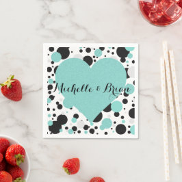 Aquamarin Blue Polka Dot Party Cocktail Napkins Serviette