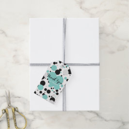 Aquamarin Blue Polka Dots Glam Party Vielen Dank Geschenkanhänger
