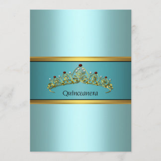 Aquamarin Blue Princess Quinceanera Einladungen
