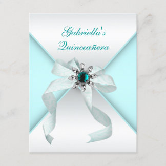 Aquamarin Blue Quinceanera Einladung