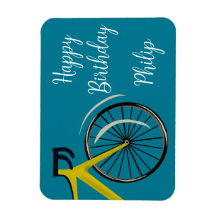 Aquamarin Blue Road Radfahrer Geburtstagskarte Magnet