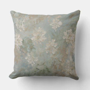 Aquamarin Blue Sage Green Beige Floral Kissen