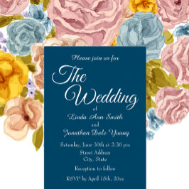 Aquamarin Blue Simple Style Wedding Folieneinladung