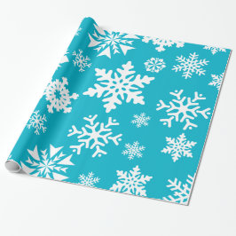 Aquamarin Blue Snowflakes Weihnachtsgeschenk Wrap Geschenkpapier