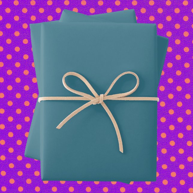Aquamarin Blue Solid Color Geschenkpapier Set (Von Creator hochgeladen)