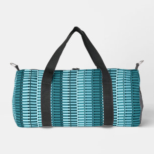Aquamarin Blue Stylish Modernes, Abstraktes Streif Duffle Bag