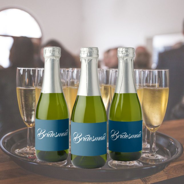 Aquamarin Blue Stylized Script Wedding Bridesmaid (In Situ Wedding)