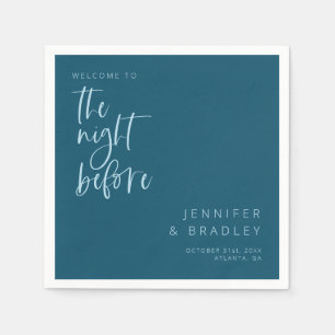 Aquamarin Blue The Night Before Probe Dinner Serviette