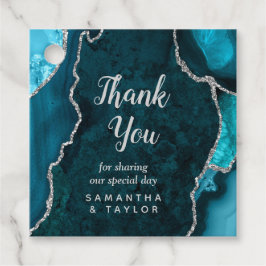 Aquamarin Blue und Silver Agate Wedding Vielen Dan Geschenkanhänger