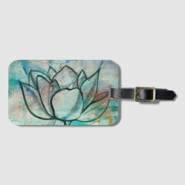 Aquamarin Blue Watercolor Blume Elegante Künstleri Gepäckanhänger