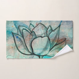 Aquamarin Blue Watercolor Blume Elegante Künstleri Handtuch