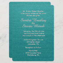 Aquamarin Blue Wedding Einladung