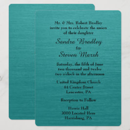 Aquamarin Blue Wedding Einladung