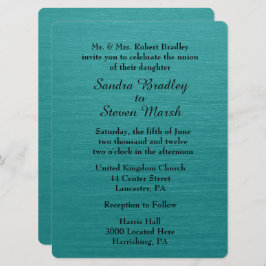 Aquamarin Blue Wedding Einladung