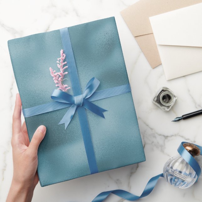 Aquamarin Blue Wedding Geschenkpapier (Schenken)