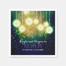 Aquamarin Blue Wedding Lanterns Serviette