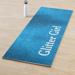 Aquamarin Blue Yoga Glitzer Girl Anpassen Sparkle Yogamatte