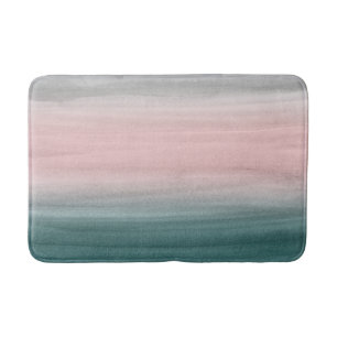 Aquamarin Blush Gray Watercolor, Abstrakt Nr. 1 Badematte