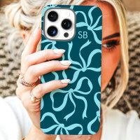Aquamarin Bow Monogramm