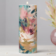 Aquamarin-braun-Abstraktes Malen Blumenmuster
