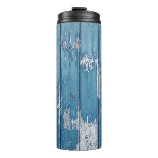 Aquamarin-braune Holzpappe Thermosbecher