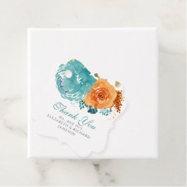 Aquamarin Burnt Orange Fall Floral Wedding Vielen Geschenkanhänger
