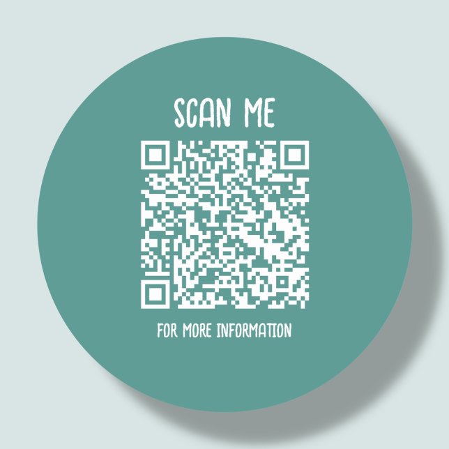 Aquamarin | Business QR Code Scannable Runder Aufkleber (Von Creator hochgeladen)