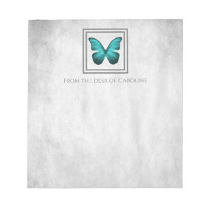 Aquamarin Butterfly Personalisiert Notepad Notizblock